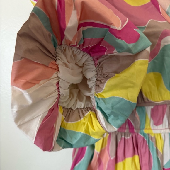 Pastel Puffy Sleeve Cotton Mini Dress - Picture 7 of 8